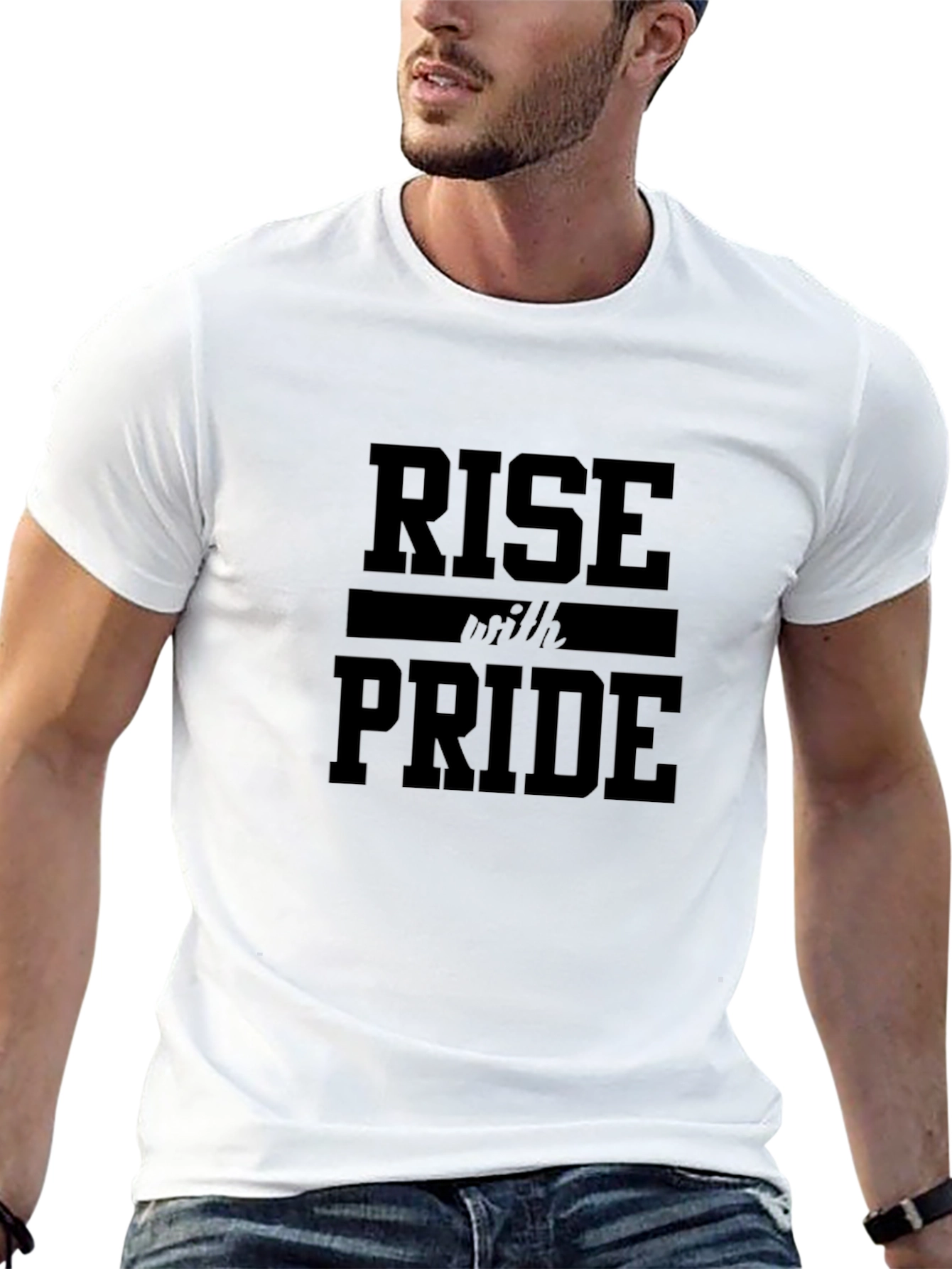 Rise With Pride T-Shirt - Black Cotton Blend