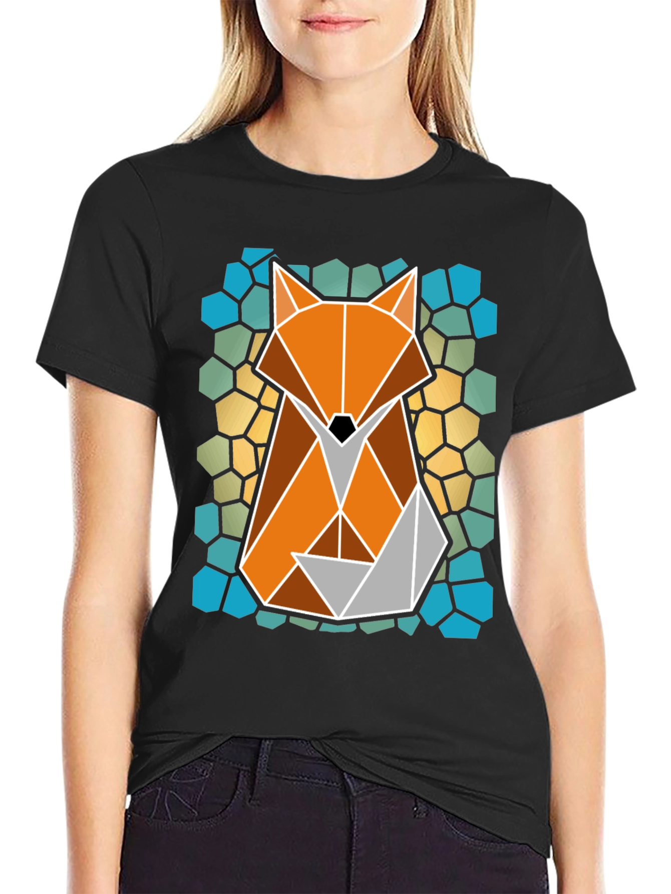Geometric Fox T-Shirt - Abstract Animal Tee