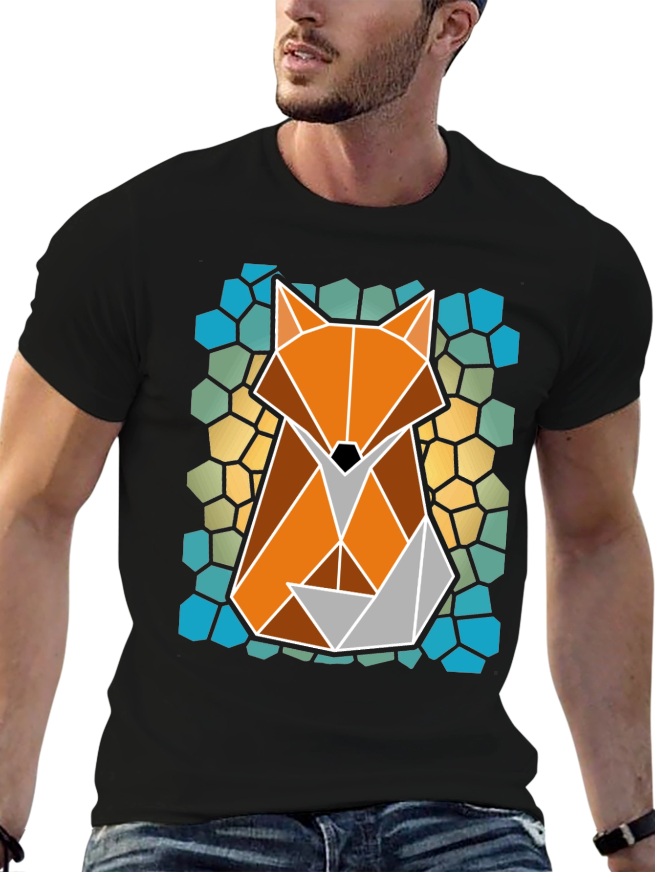 Geometric Fox T-Shirt - Abstract Animal Tee