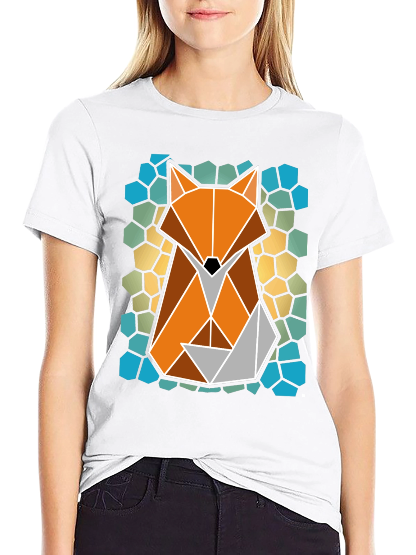 Geometric Fox T-Shirt - Abstract Animal Tee