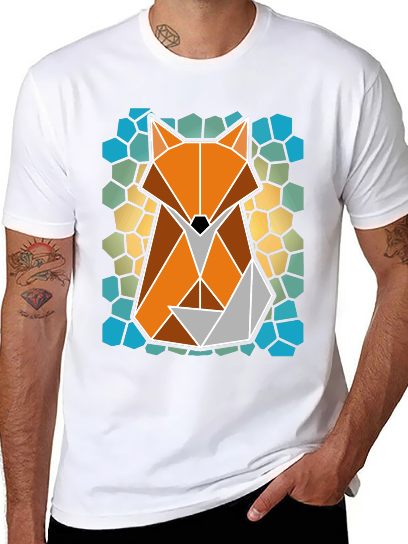 Geometric Fox T-Shirt - Abstract Animal Tee