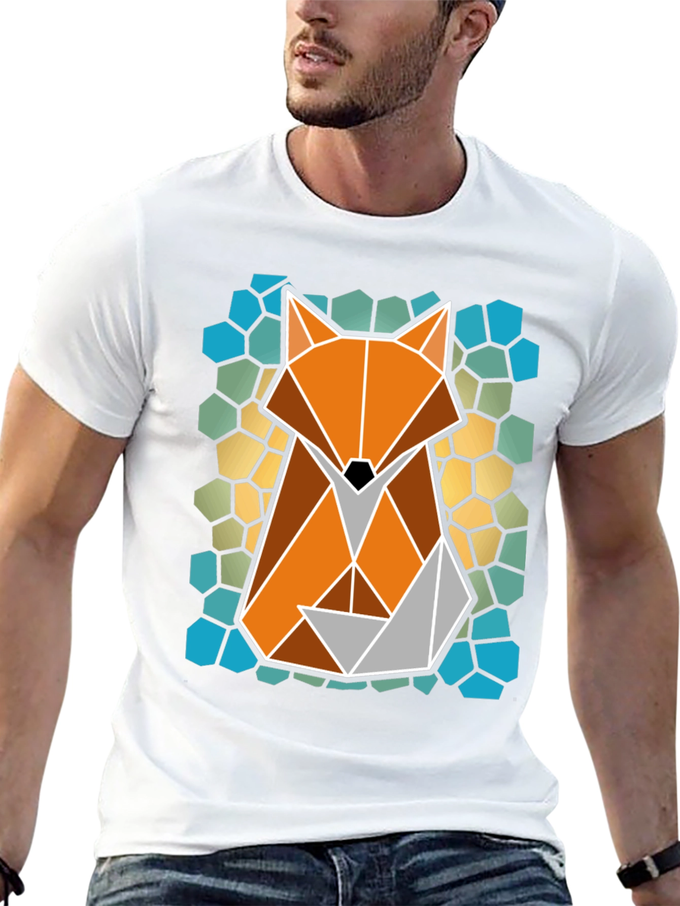 Geometric Fox T-Shirt - Abstract Animal Tee