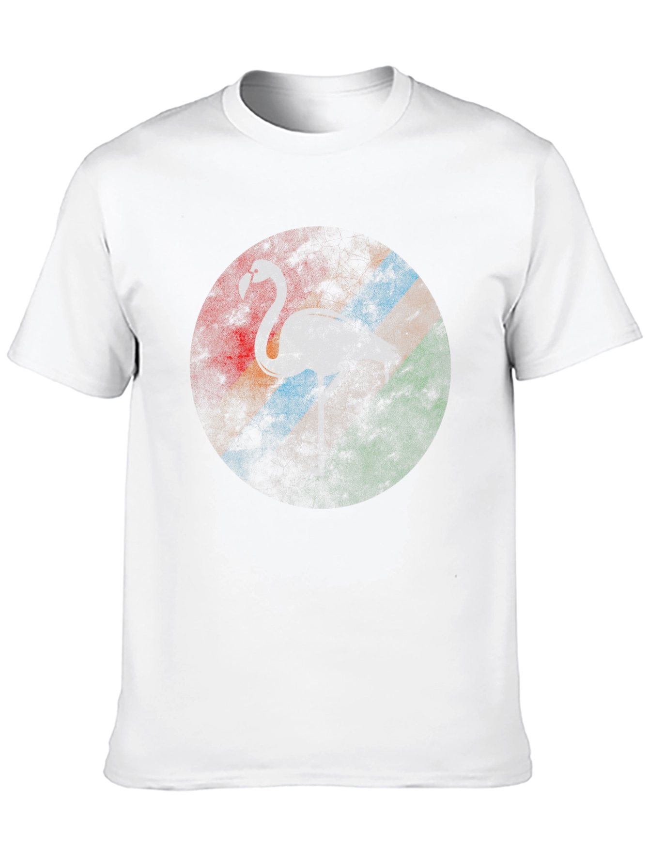 Retro Flamingo Graphic Tee - Casual Black T-Shirt