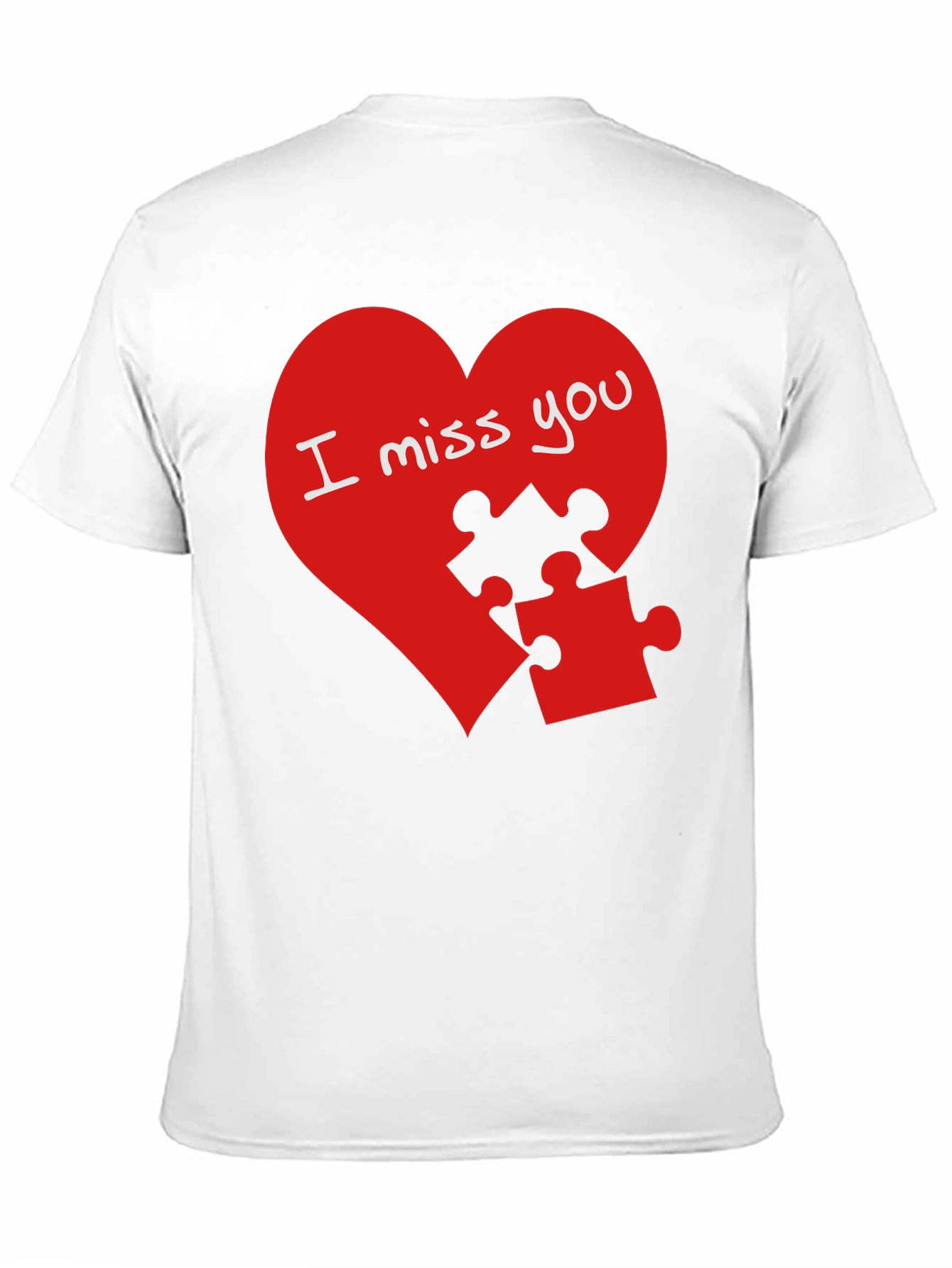 I Miss You Puzzle Heart Graphic T-Shirt
