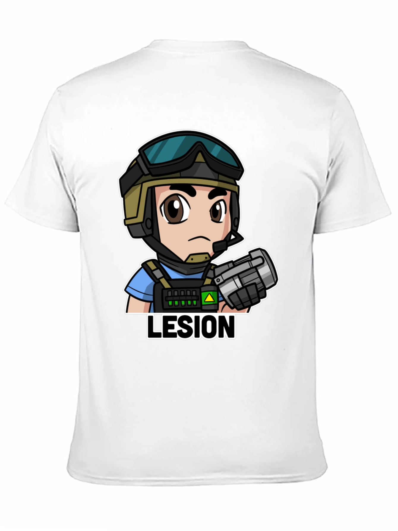 Lesion Cartoon Graphic Tee - Black Cotton T-Shirt