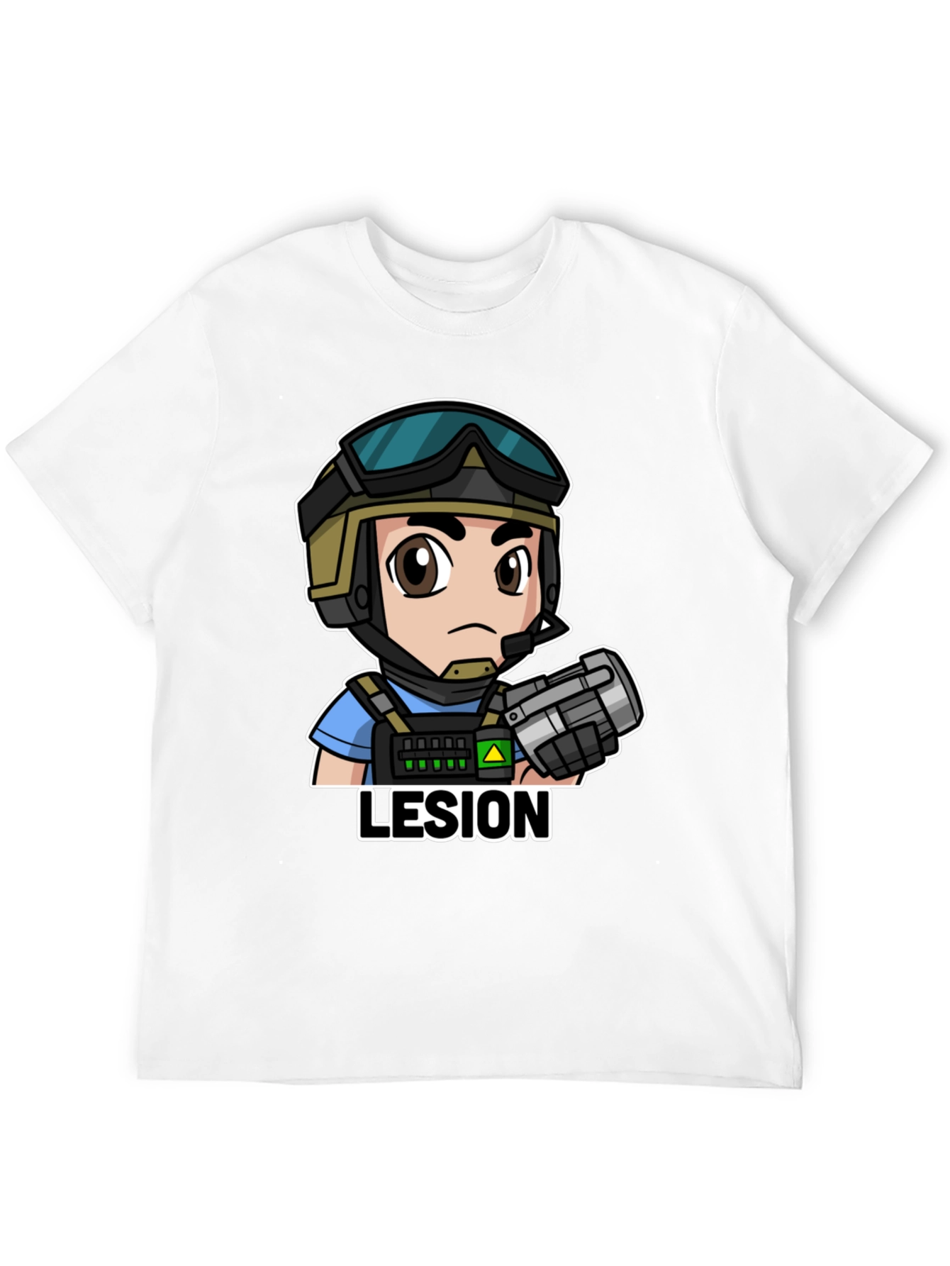 Lesion Cartoon Graphic Tee - Black Cotton T-Shirt