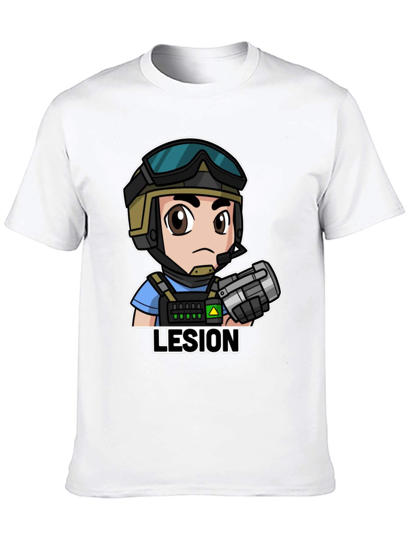 Lesion Cartoon Graphic Tee - Black Cotton T-Shirt