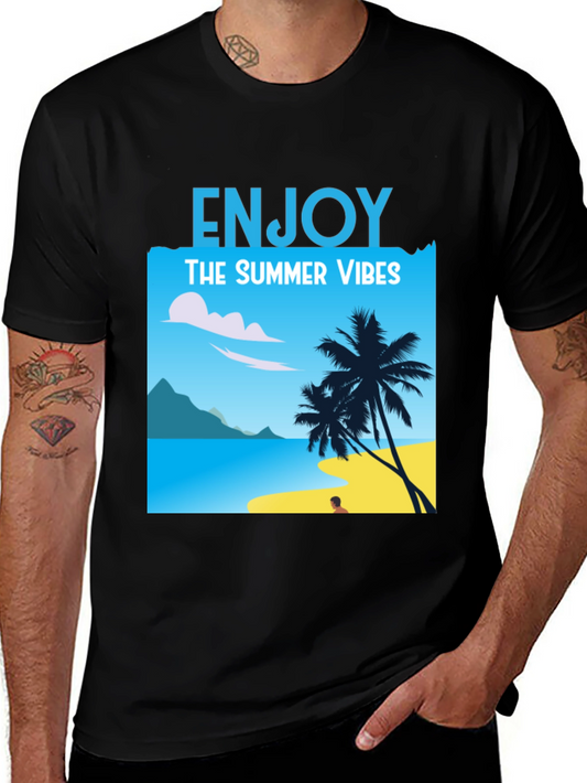 Enjoy Summer Vibes T-Shirt: Beach Graphic Tee