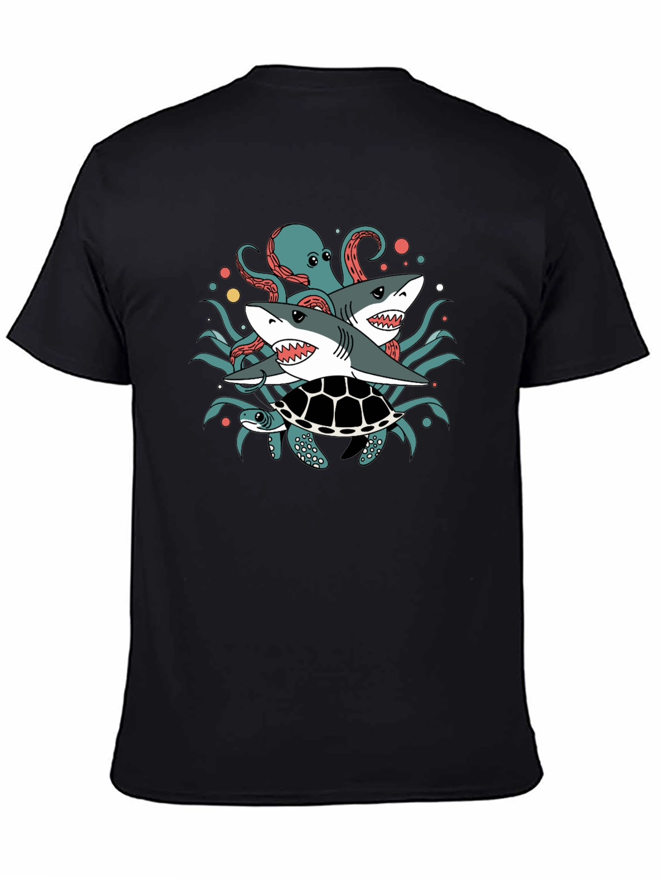 Sea Creatures T-Shirt: Sharks Octopus Turtle