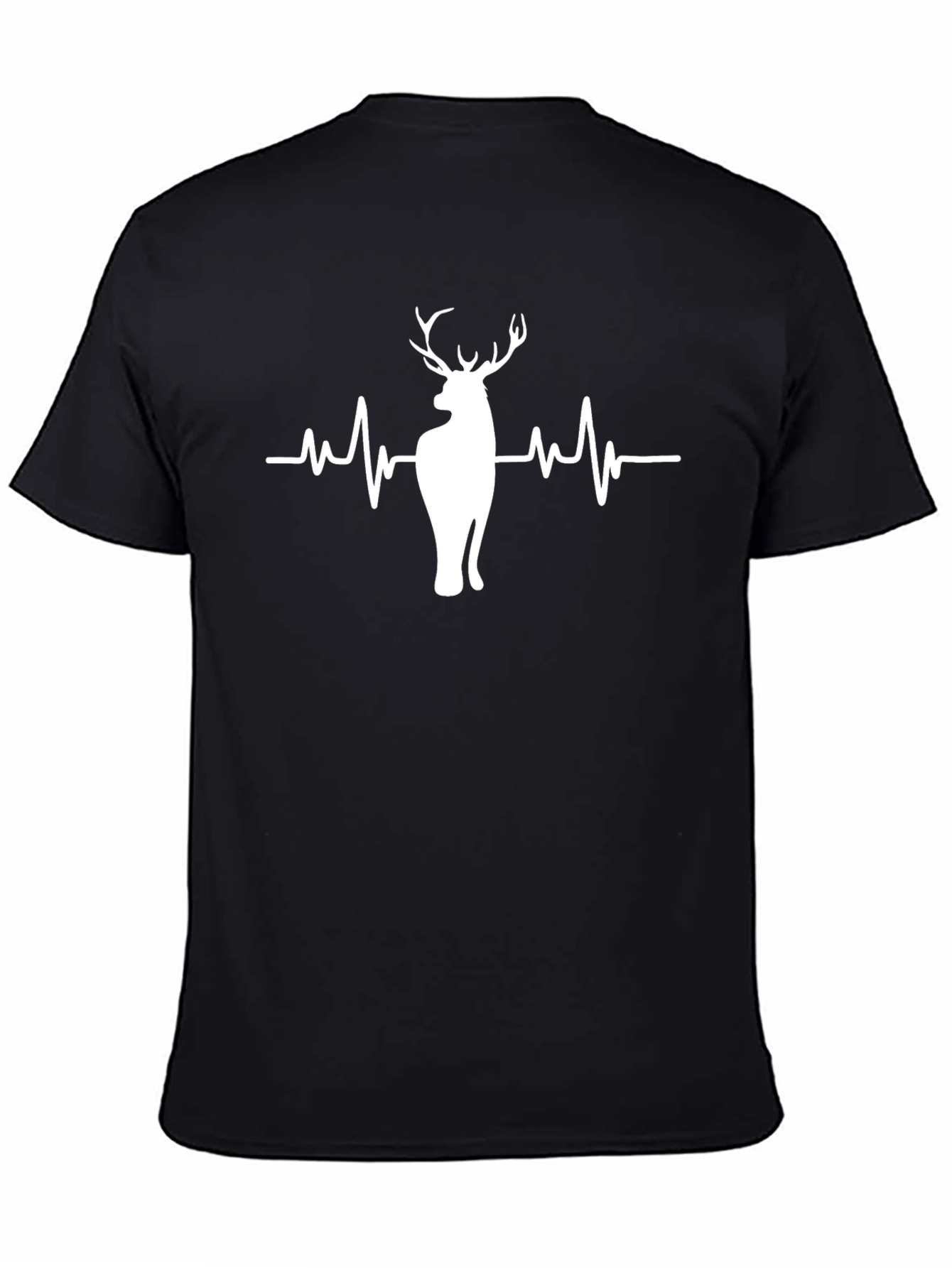 Deer Heartbeat Graphic Tee - Mens Black T-Shirt