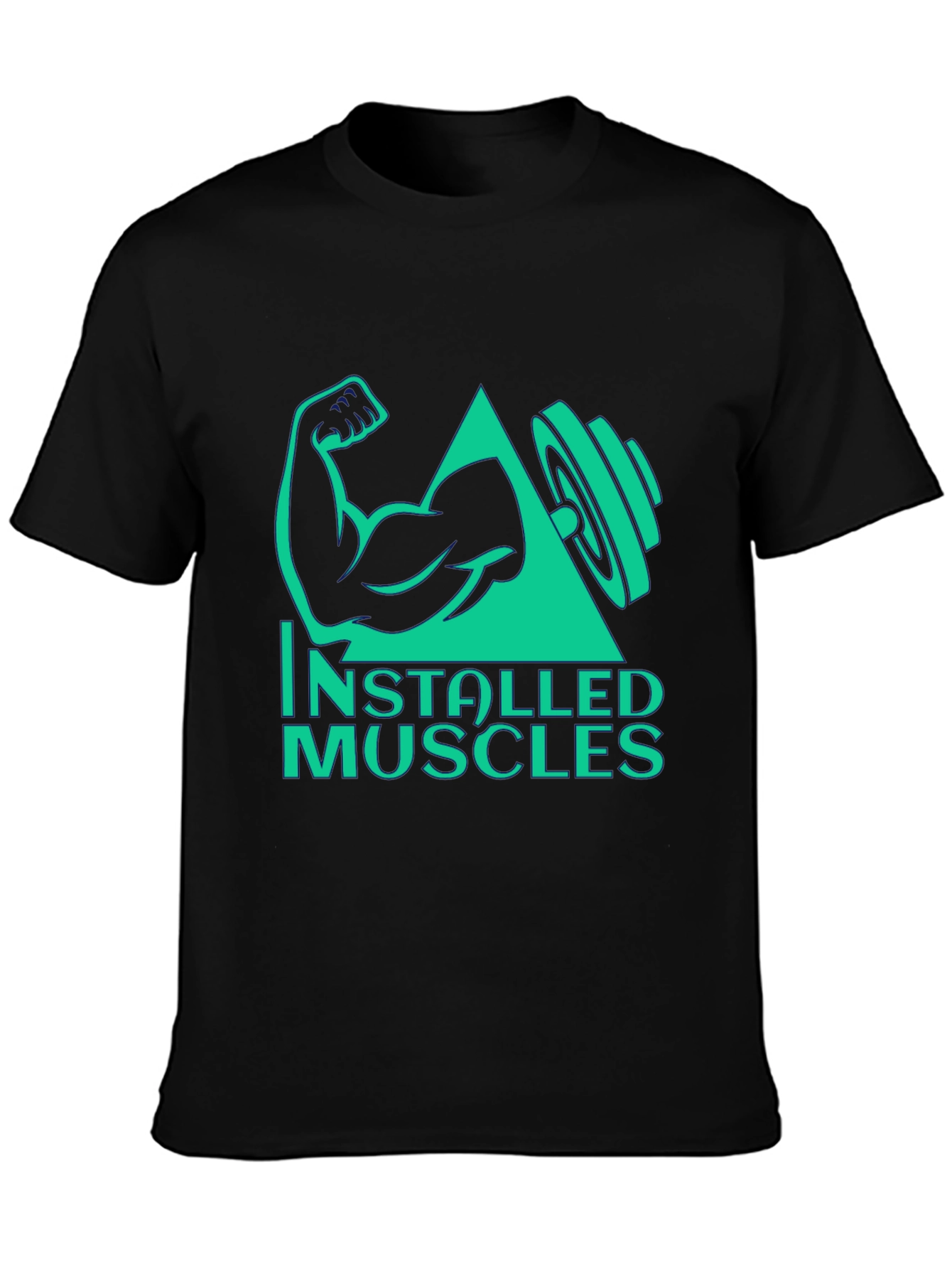 Installed Muscles Black Graphic Tee