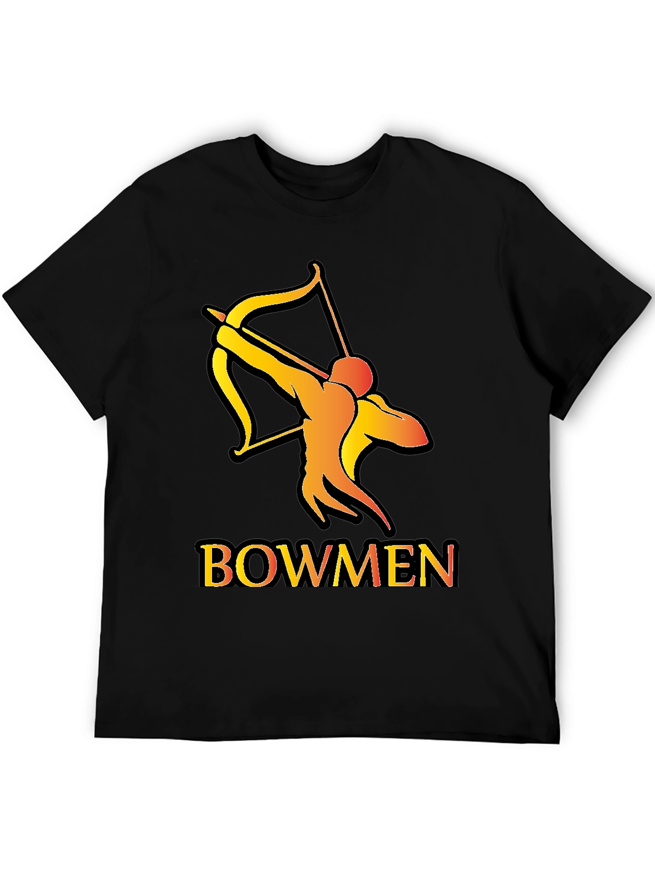 Bowmen Graphic Tee - Archery Design Black T-Shirt