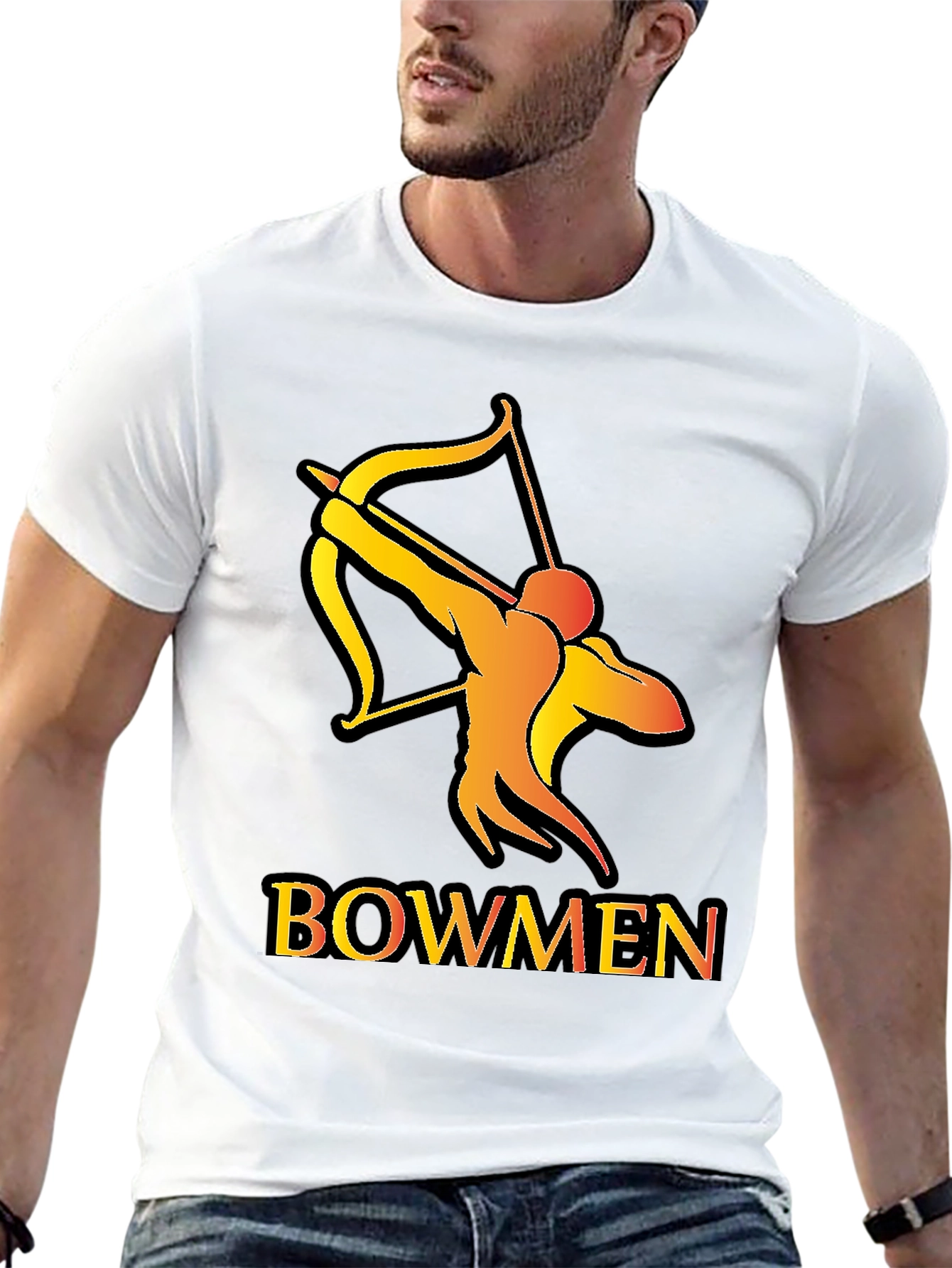 Bowmen Graphic Tee - Archery Design Black T-Shirt