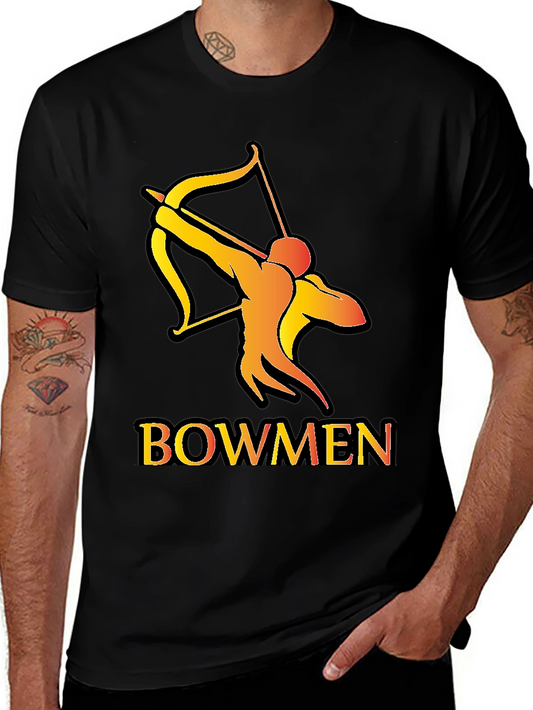 Bowmen Graphic Tee - Archery Design Black T-Shirt