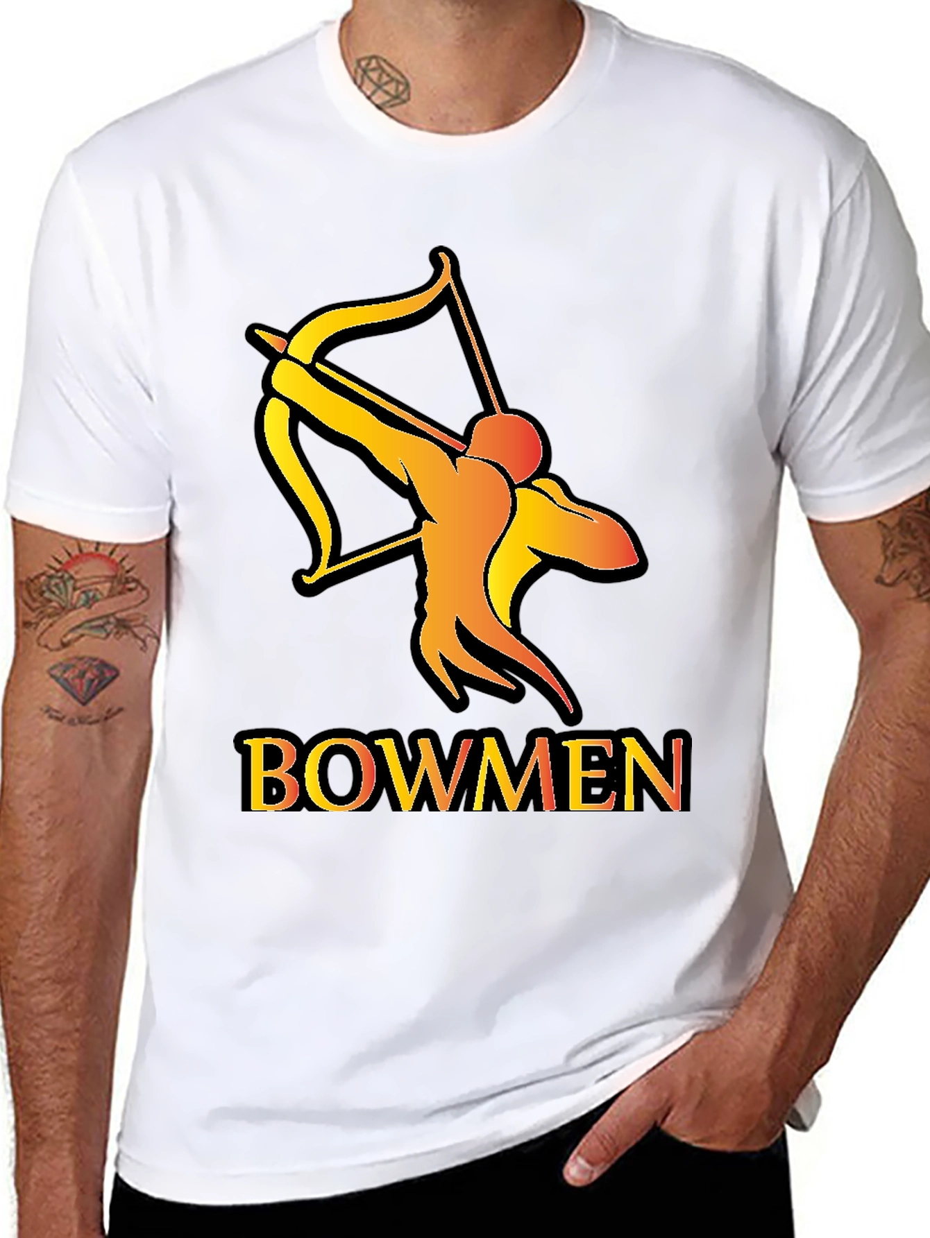 Bowmen Graphic Tee - Archery Design Black T-Shirt