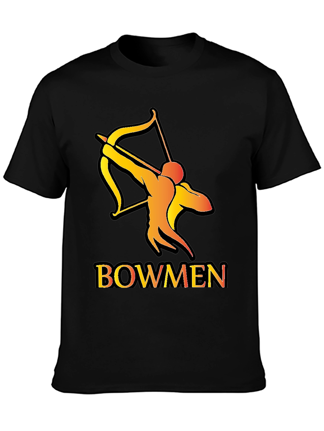 Bowmen Graphic Tee - Archery Design Black T-Shirt