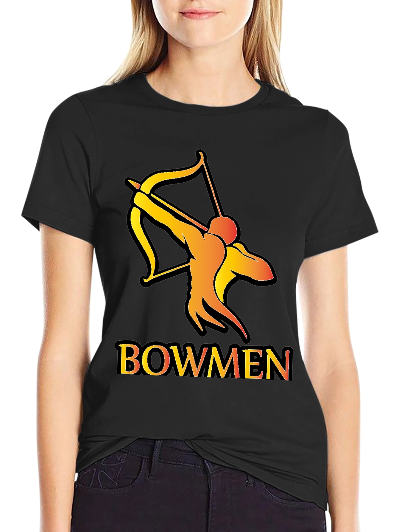 Bowmen Graphic Tee - Archery Design Black T-Shirt