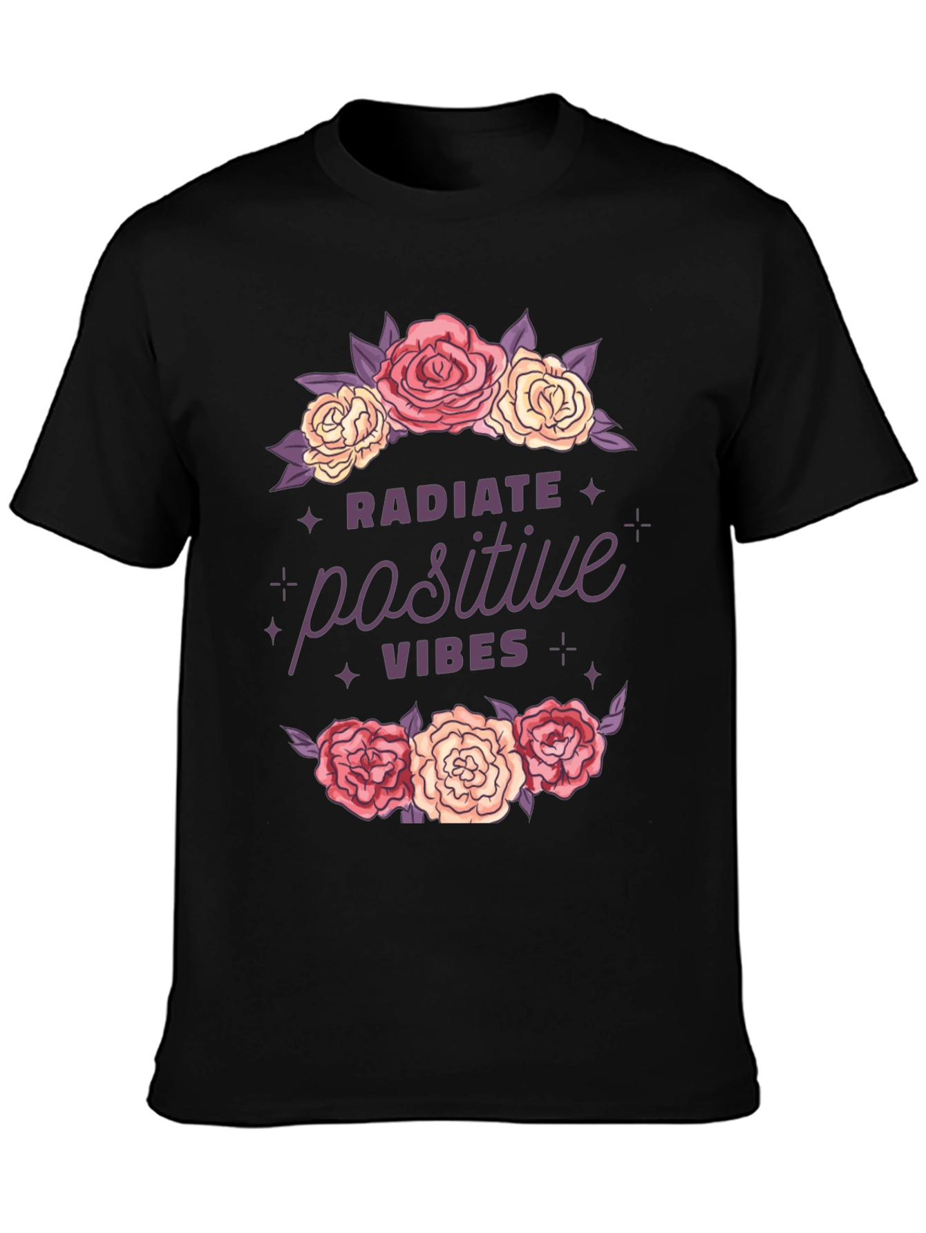 Radiate Positive Vibes Floral Graphic T-Shirt