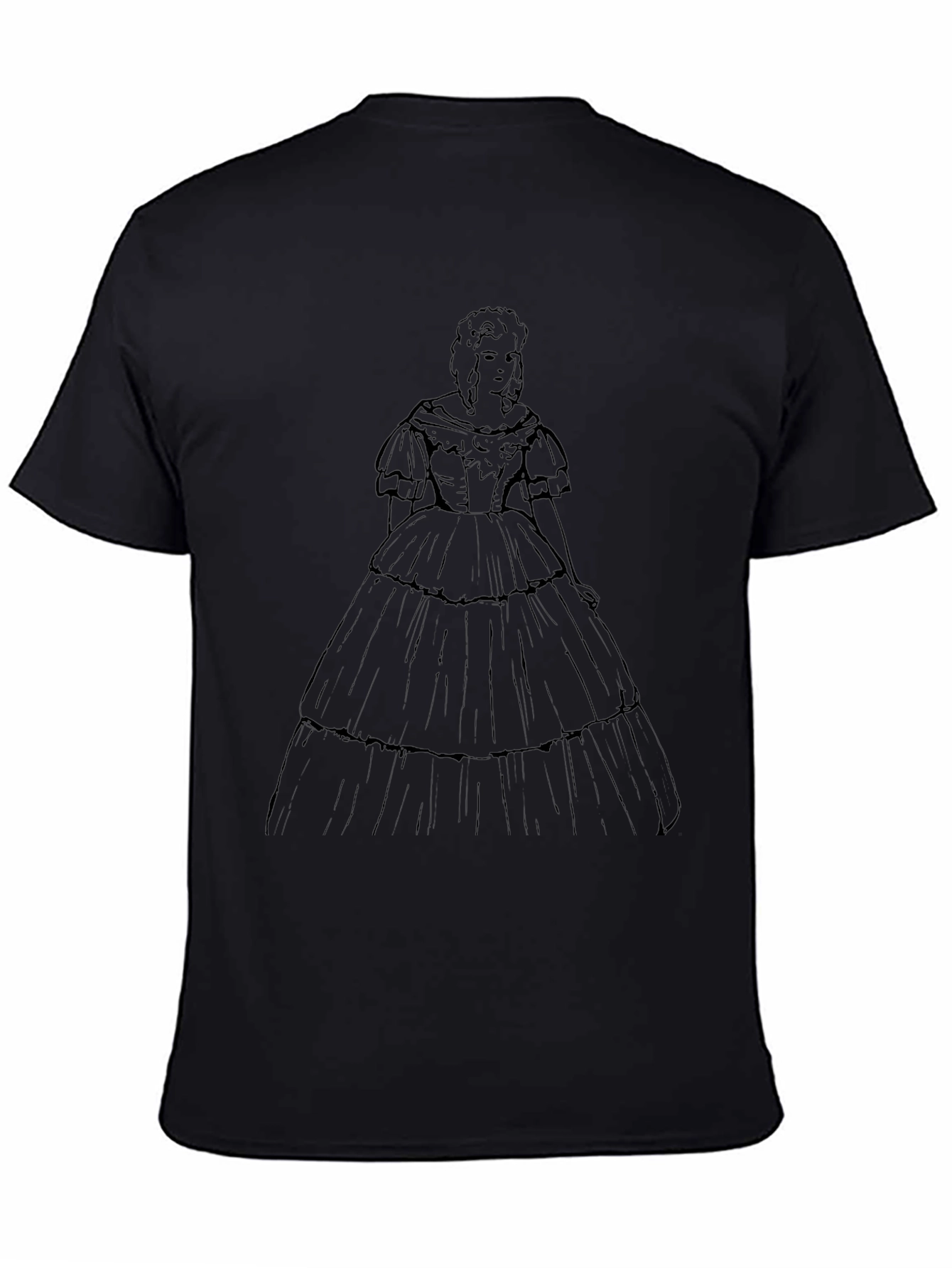 Victorian Dress Graphic Tee - Stylish Retro Design