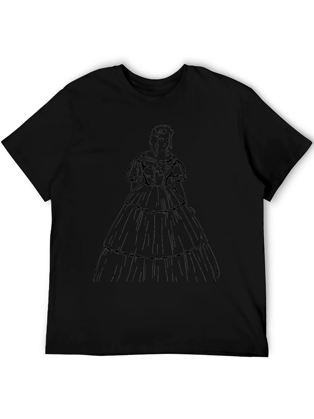 Victorian Dress Graphic Tee - Stylish Retro Design