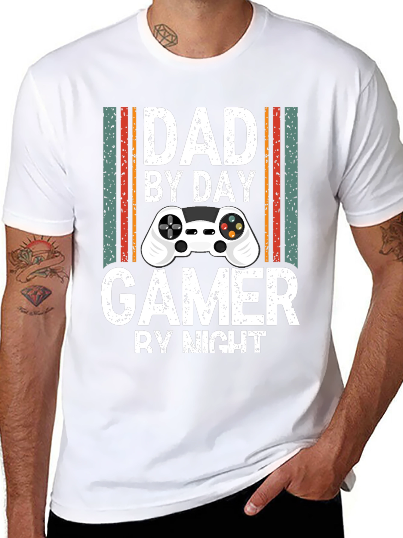 Dad By Day Gamer By Night Black T-Shirt