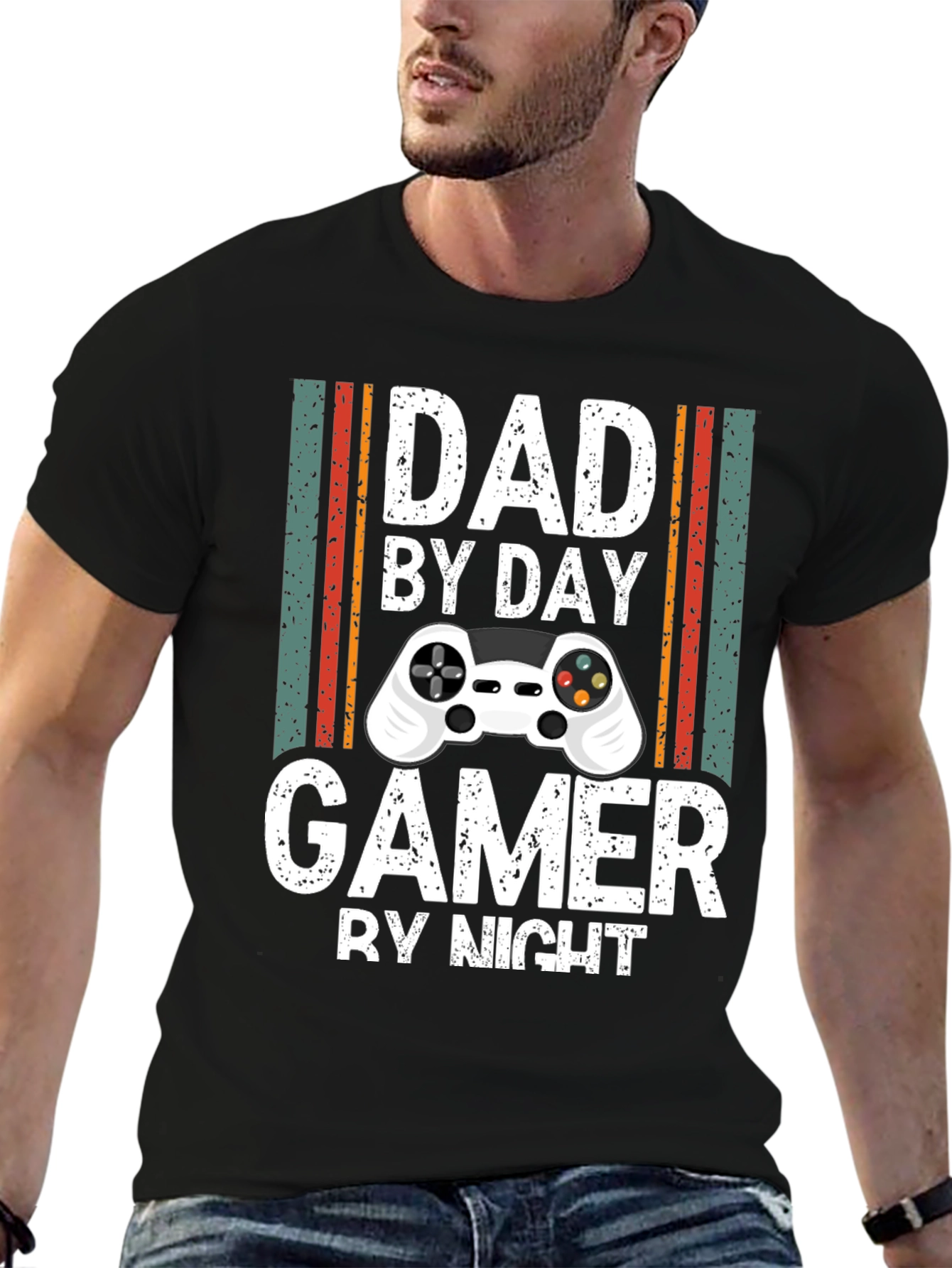 Dad By Day Gamer By Night Black T-Shirt