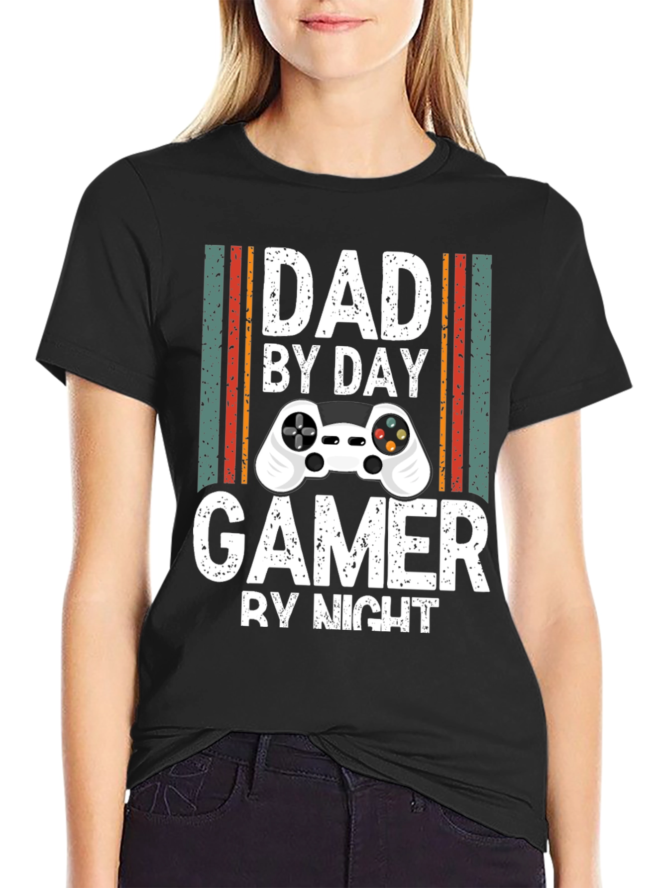 Dad By Day Gamer By Night Black T-Shirt