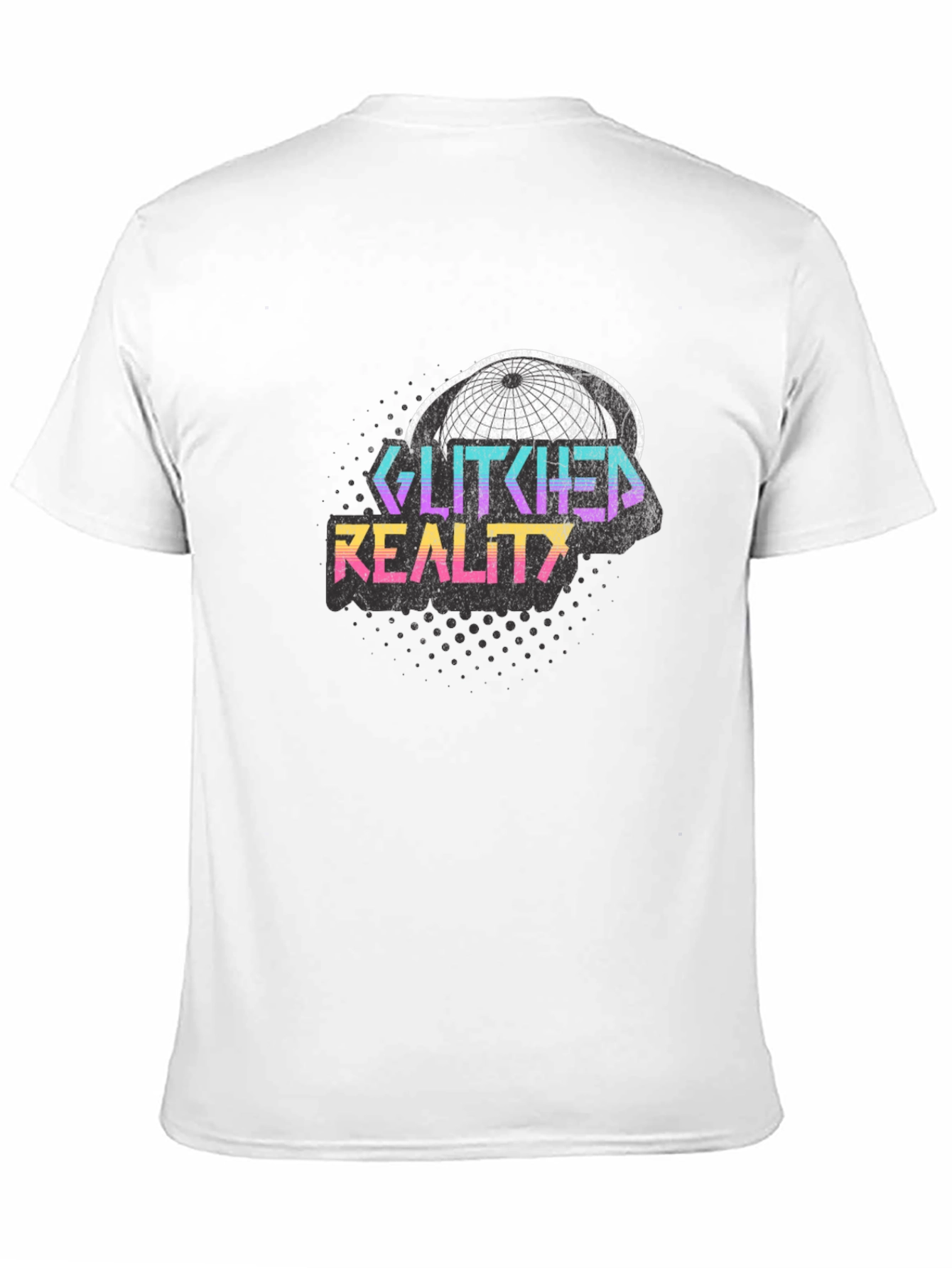 Glitched Reality Graphic Tee - Retro Style Black T-Shirt