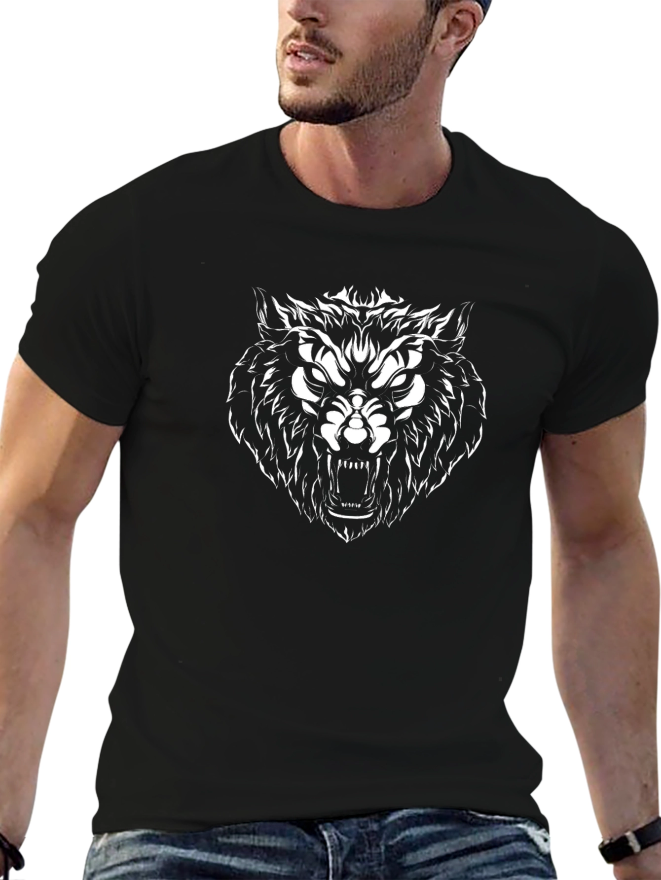 Wolf Graphic Black Tee