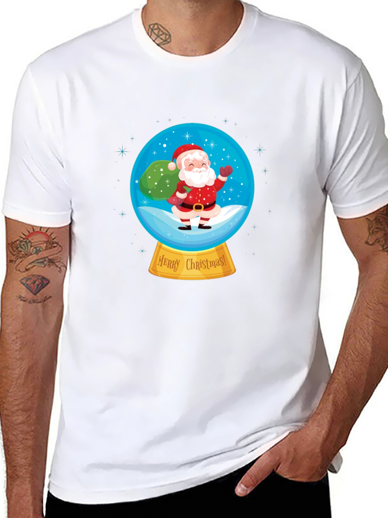 Christmas Santa Snow Globe T-Shirt