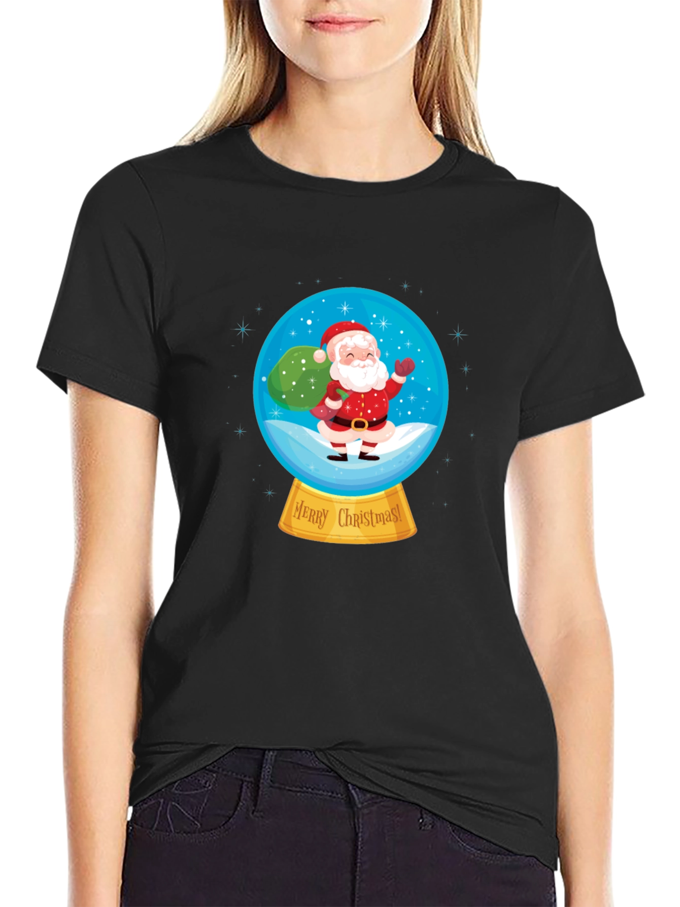 Christmas Santa Snow Globe T-Shirt