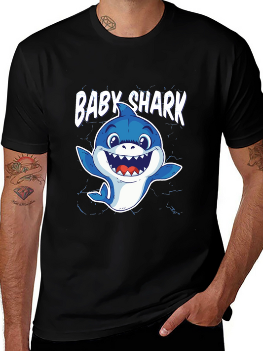 Baby Shark Graphic Tee - Black Cotton T-Shirt