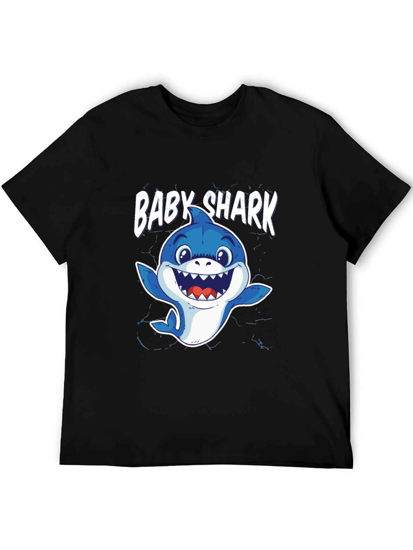 Baby Shark Graphic Tee - Black Cotton T-Shirt
