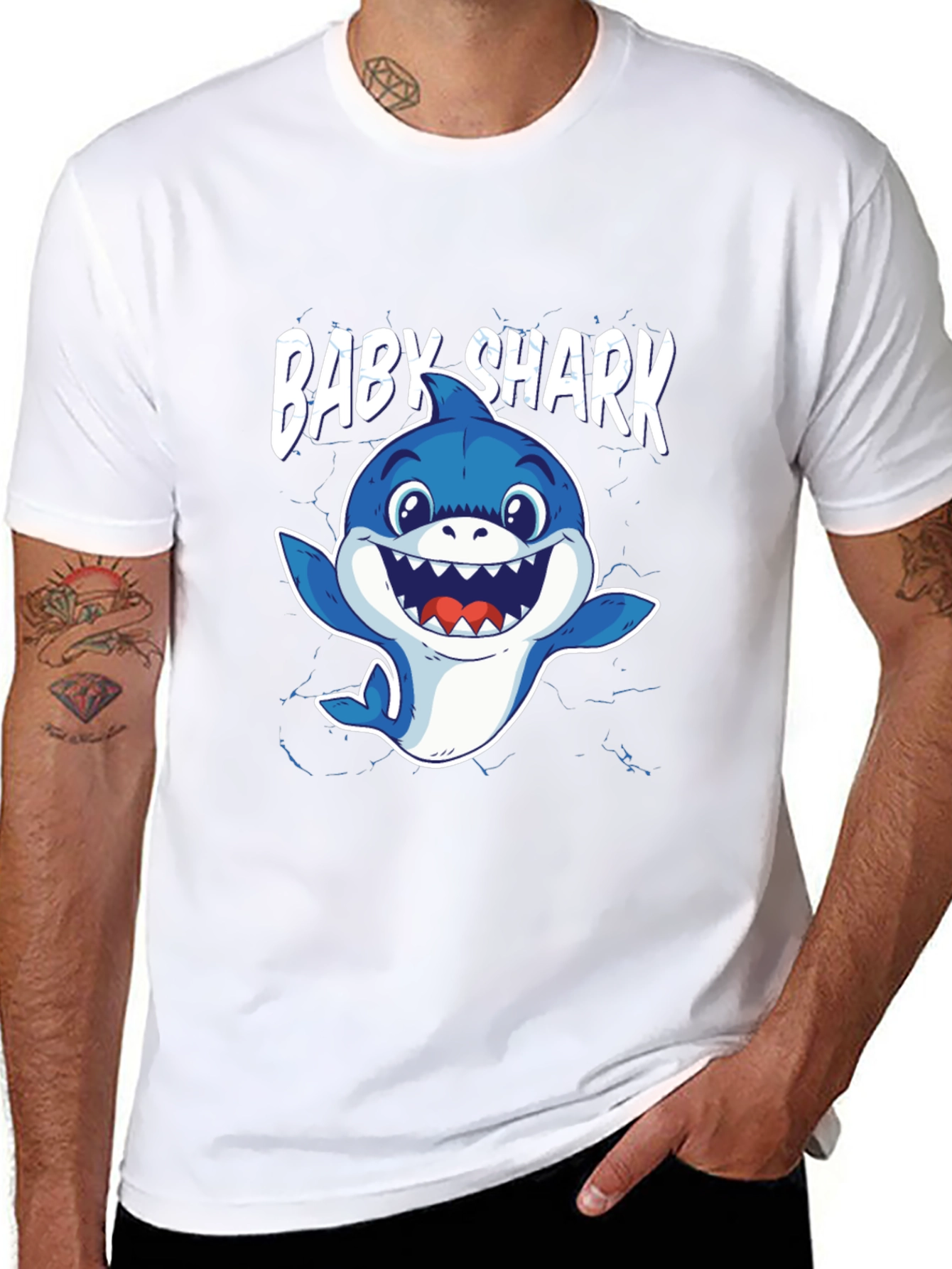 Baby Shark Graphic Tee - Black Cotton T-Shirt