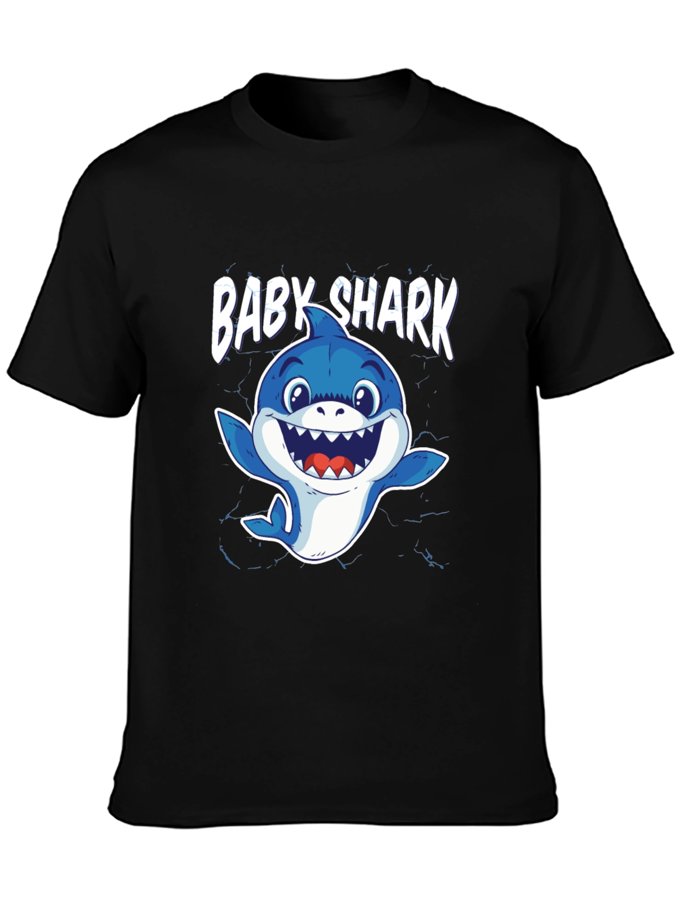 Baby Shark Graphic Tee - Black Cotton T-Shirt