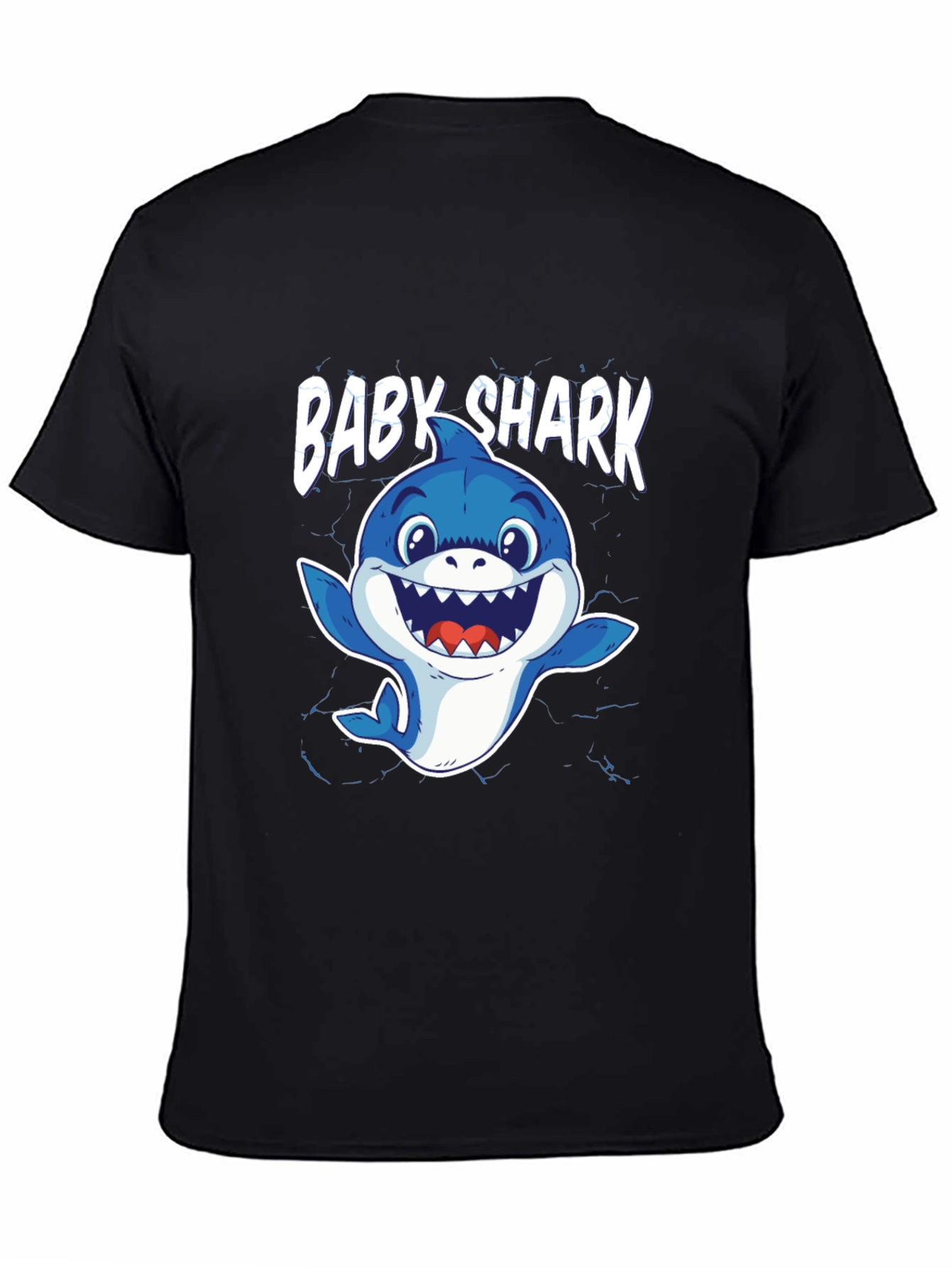 Baby Shark Graphic Tee - Black Cotton T-Shirt