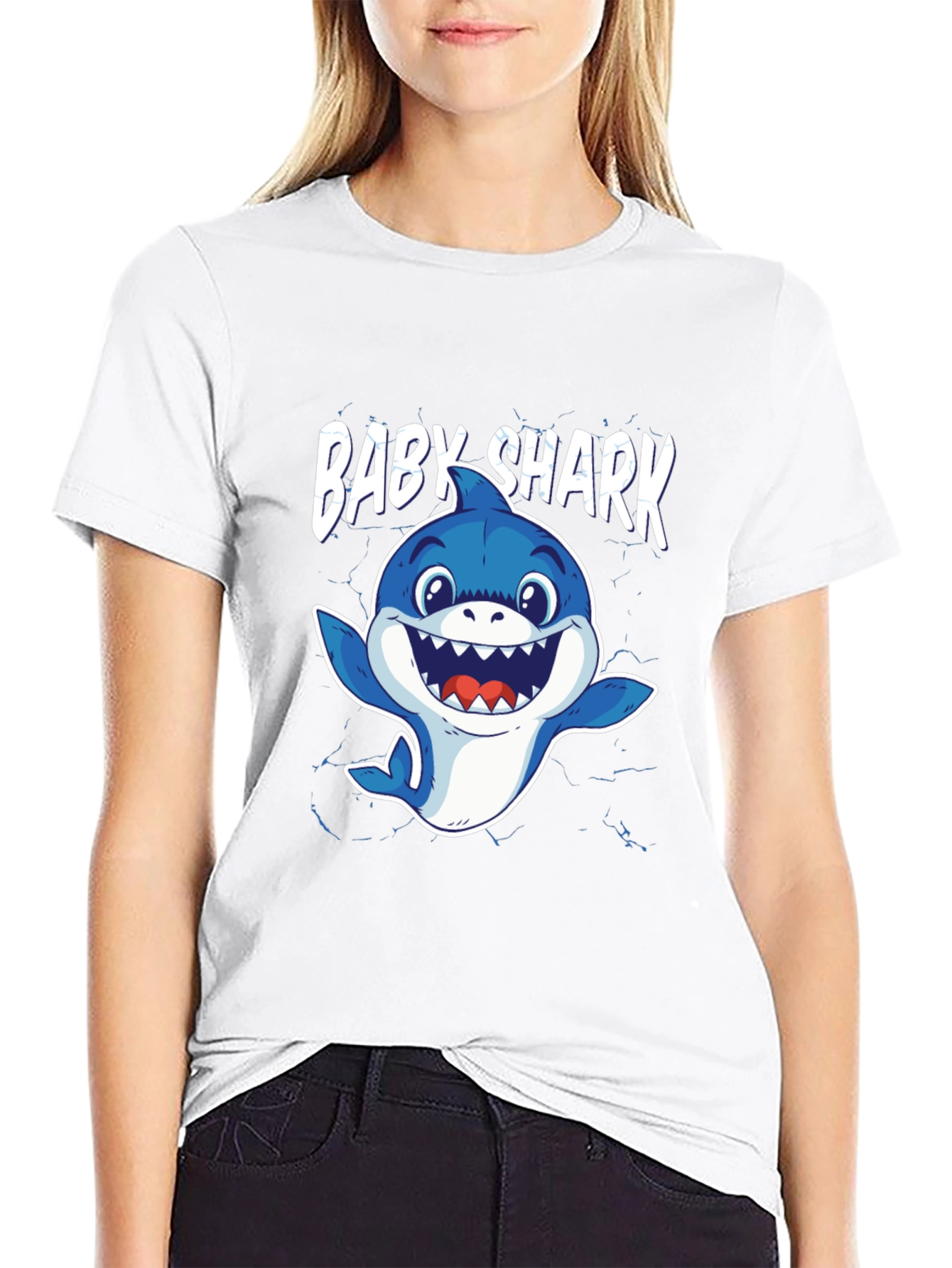 Baby Shark Graphic Tee - Black Cotton T-Shirt