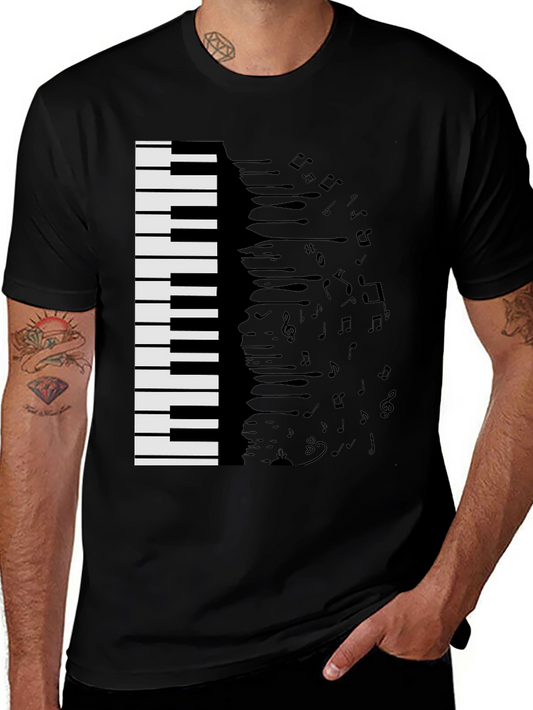 Piano Keys & Notes Graphic Tee - Musician T-Shirt