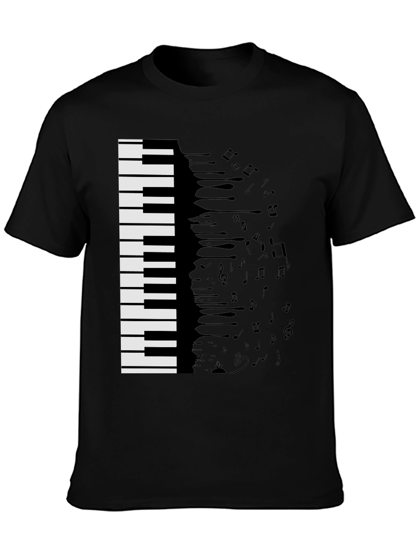 Piano Keys & Notes Graphic Tee - Musician T-Shirt