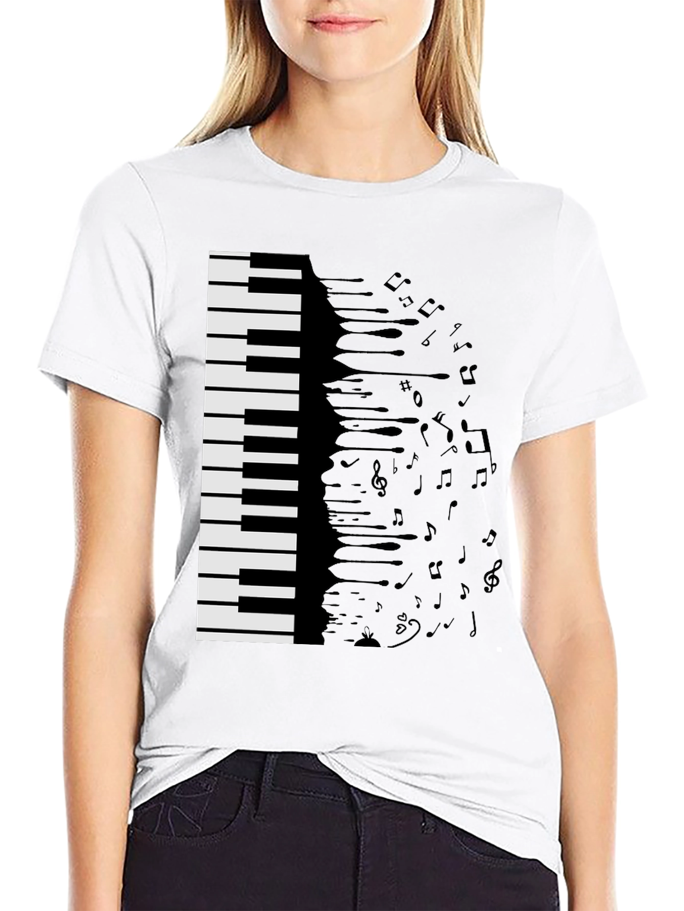 Piano Keys & Notes Graphic Tee - Musician T-Shirt