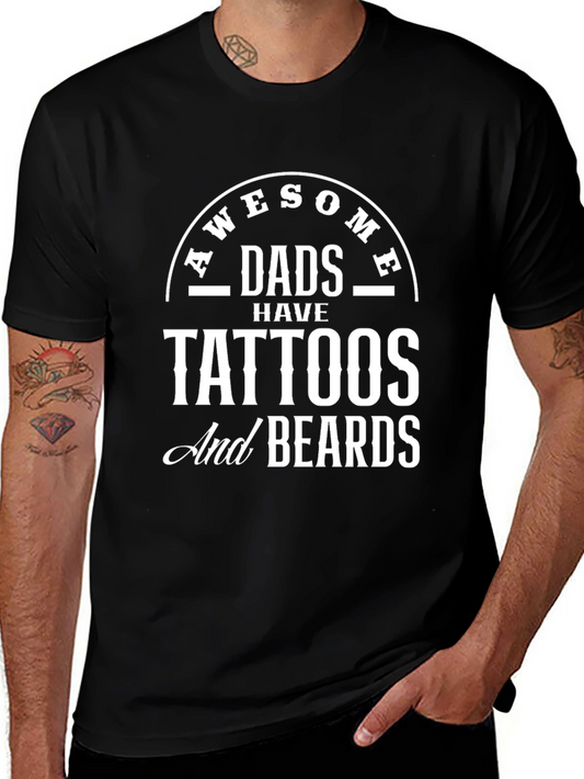 Awesome Dads Tattoos & Beards Graphic Tee