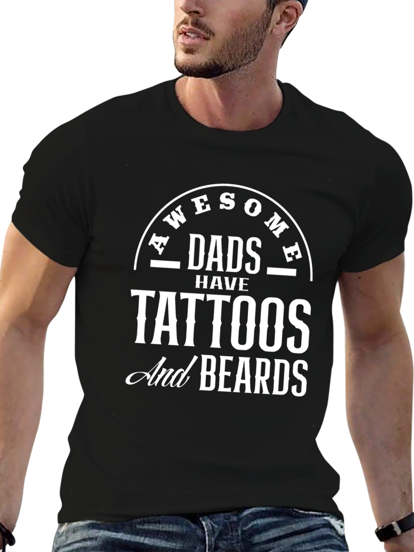 Awesome Dads Tattoos & Beards Graphic Tee