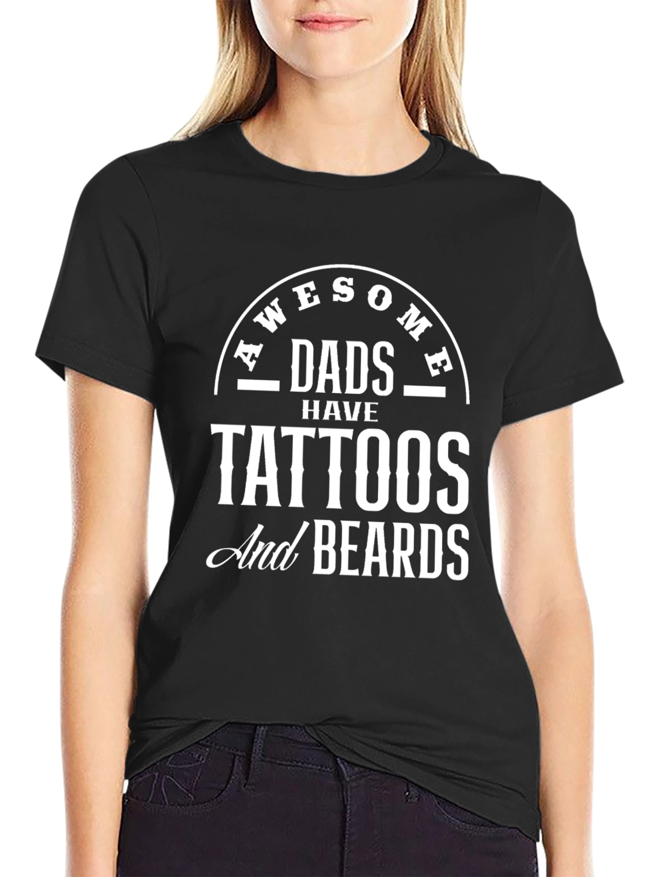 Awesome Dads Tattoos & Beards Graphic Tee