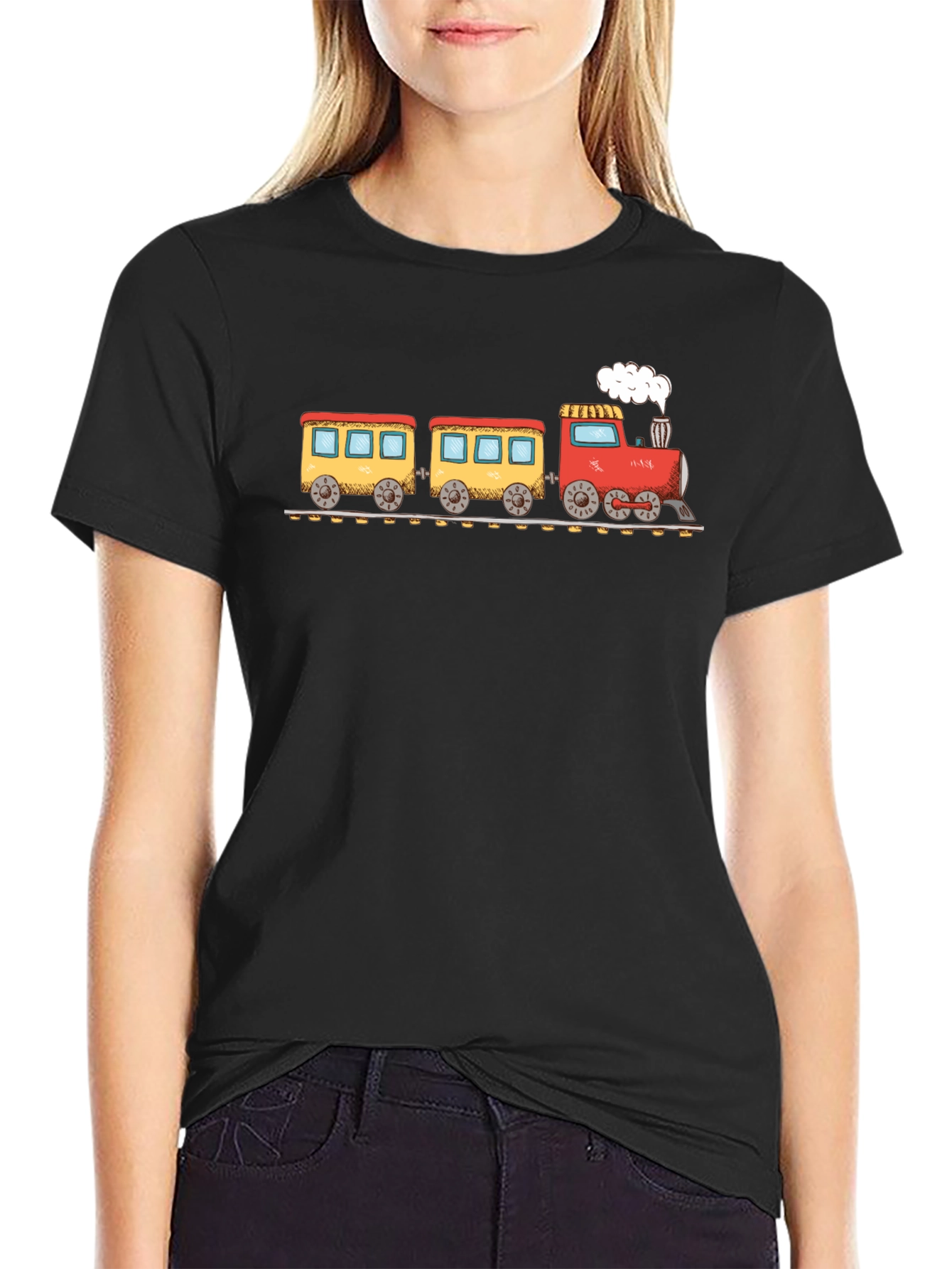 Train Graphic Black T-Shirt