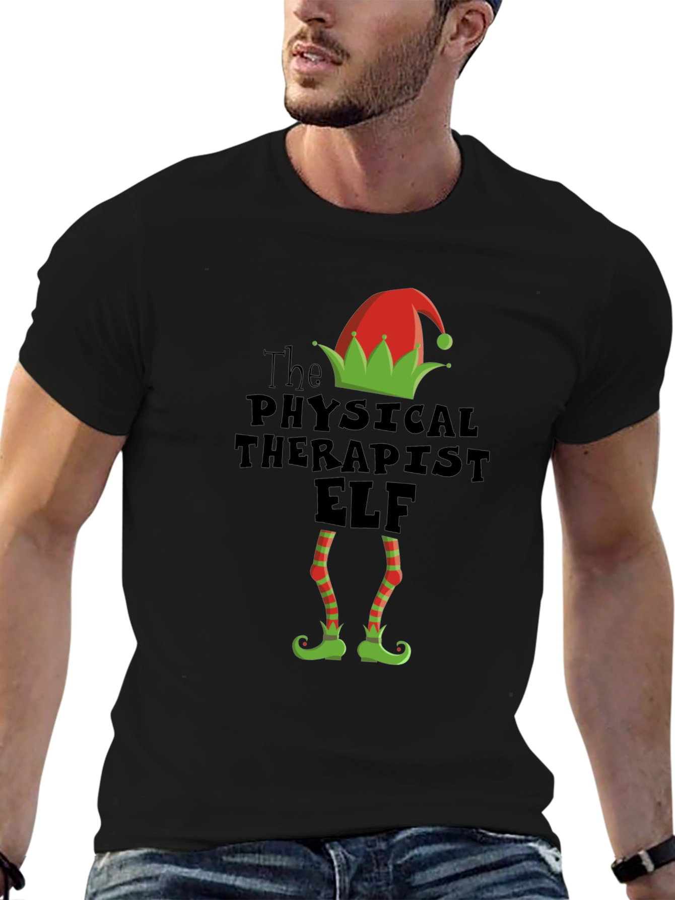 Physical Therapist Elf Funny Christmas T-Shirt