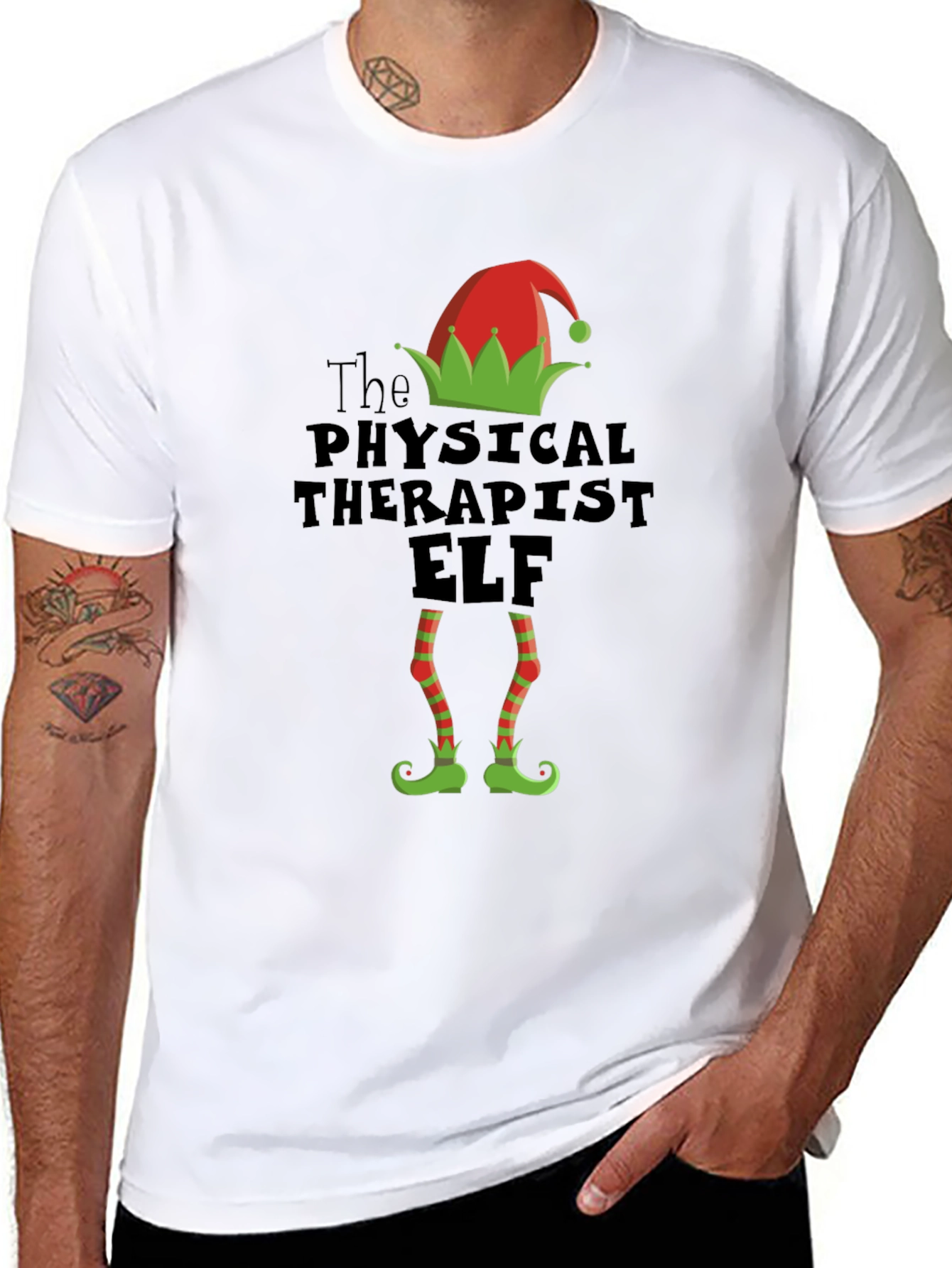 Physical Therapist Elf Funny Christmas T-Shirt