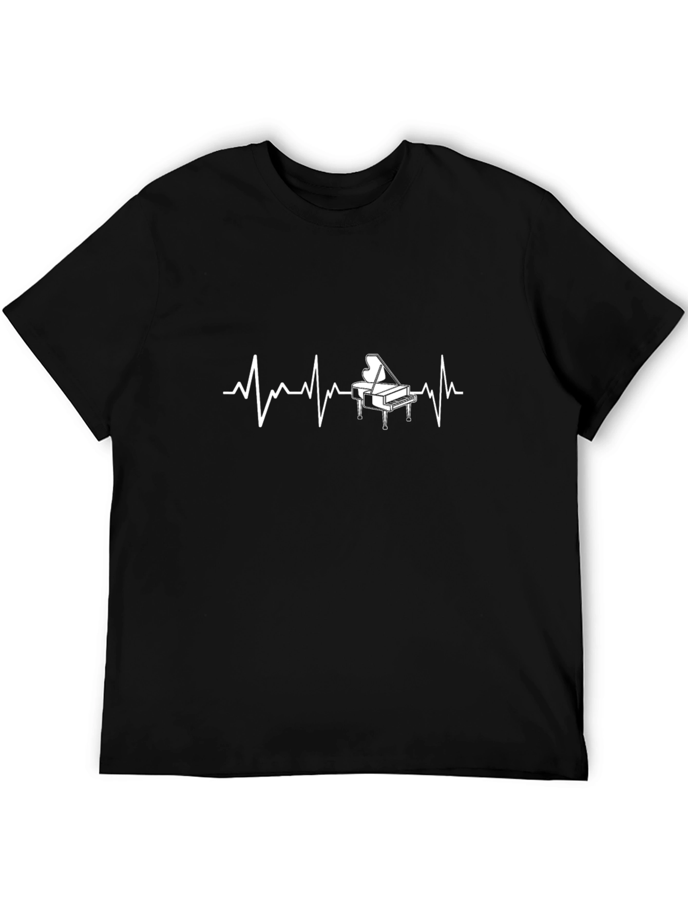 Piano Heartbeat Graphic Tee - Music Lover Shirt