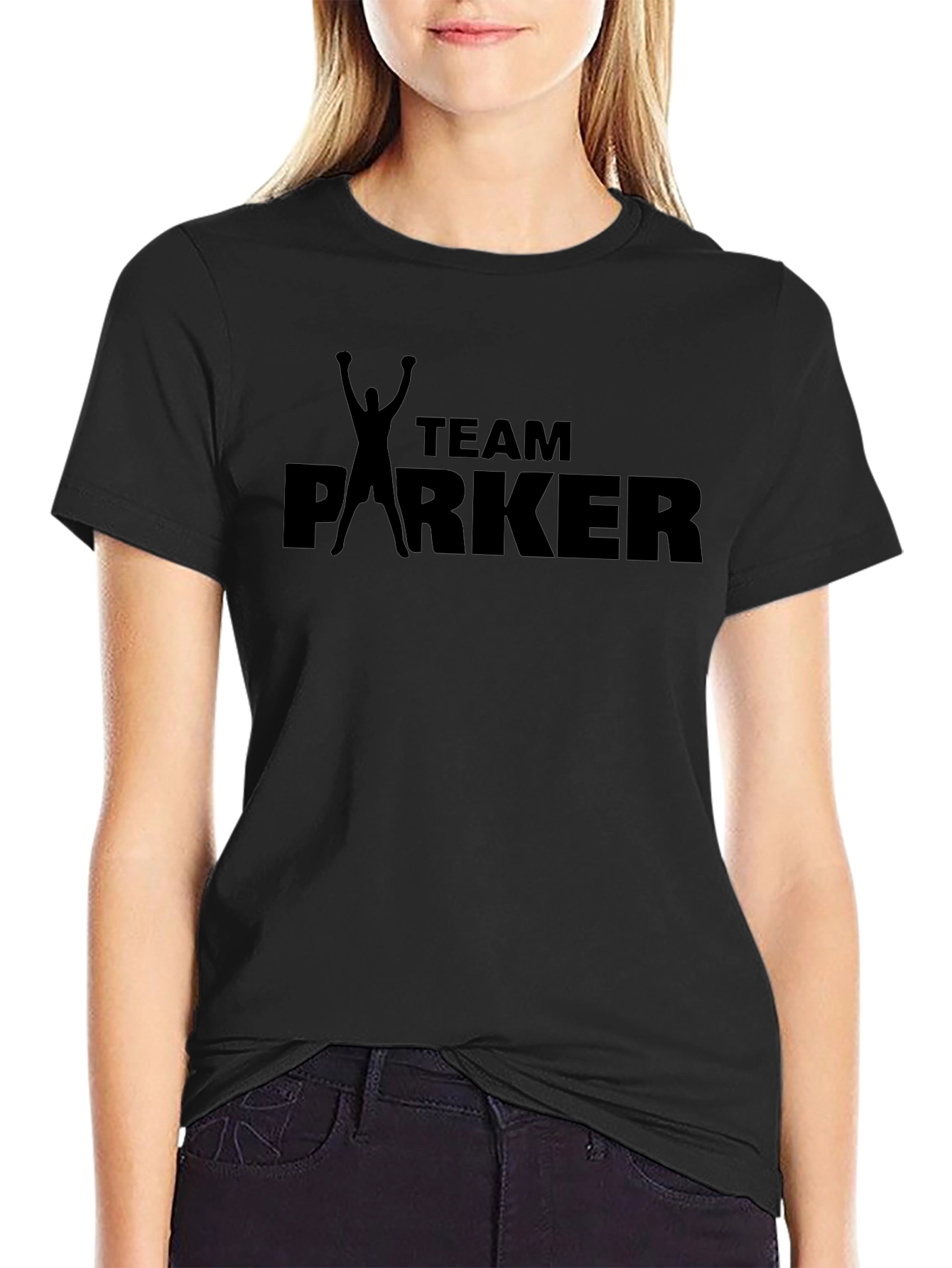 Team Parker Graphic Print Mens Black T-Shirt