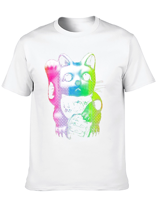 Lucky Cat Graphic Tee - Vibrant & Stylish