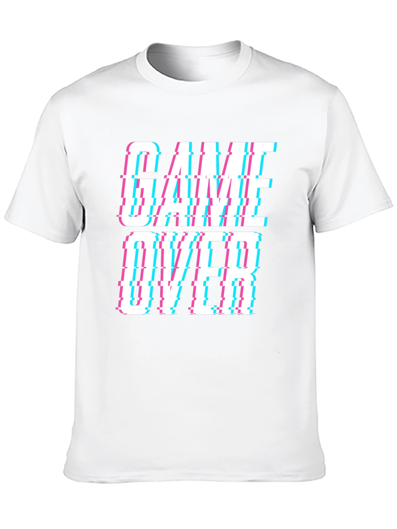 Game Over Glitch Style Black T-Shirt